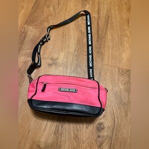 Michael Kors Vibrant Pink and Black Crossbody Bag